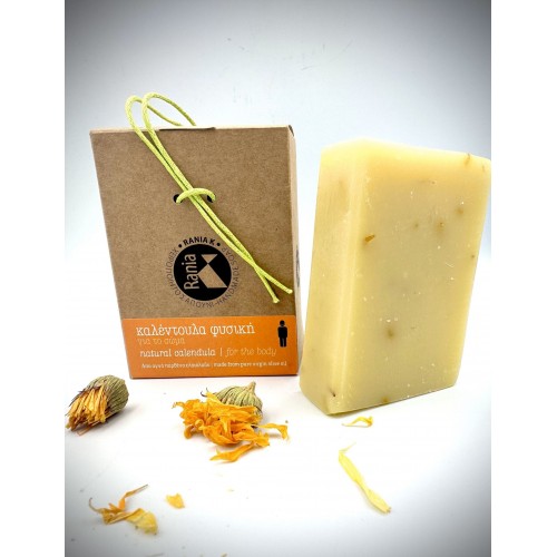 100% Handmade Natural Calendula Soap With Greek Olive Oil Soap - Organic Herbal Body Soap - Healing&Relaxing Soap