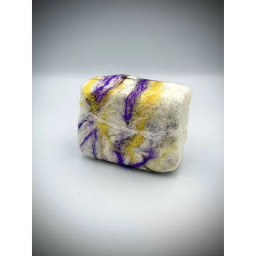 100% Handmade Natural Felted Soap Bar (sheep's wool) With Olive Oil -  Herbal Felted Soap Body&Face Scrub