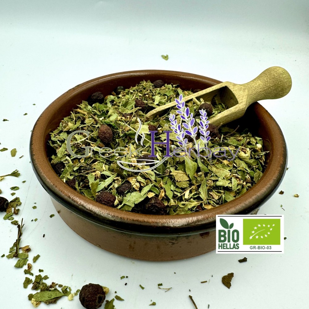 100% Organic Greek Hawthorn Leaves Loose Flowers and Berries Herb Tea - Crataegus Monogyna - Superior Quality Herbs {Certified Bio Product}