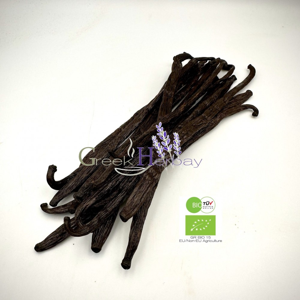 100% Organic Madagascar Bourbon Vanilla Pods Beans 17-19cm - Superior Quality Herbs&Spices {Certified Bio Product}