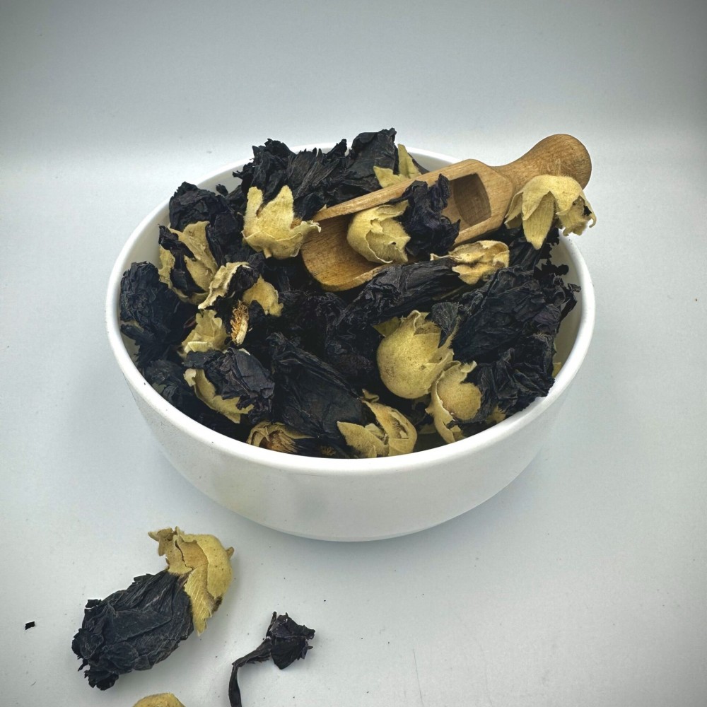 100% Black - Purple Hollyhock Mallow Loose Flower Tea - Althaea Rosea - Superior Quality -