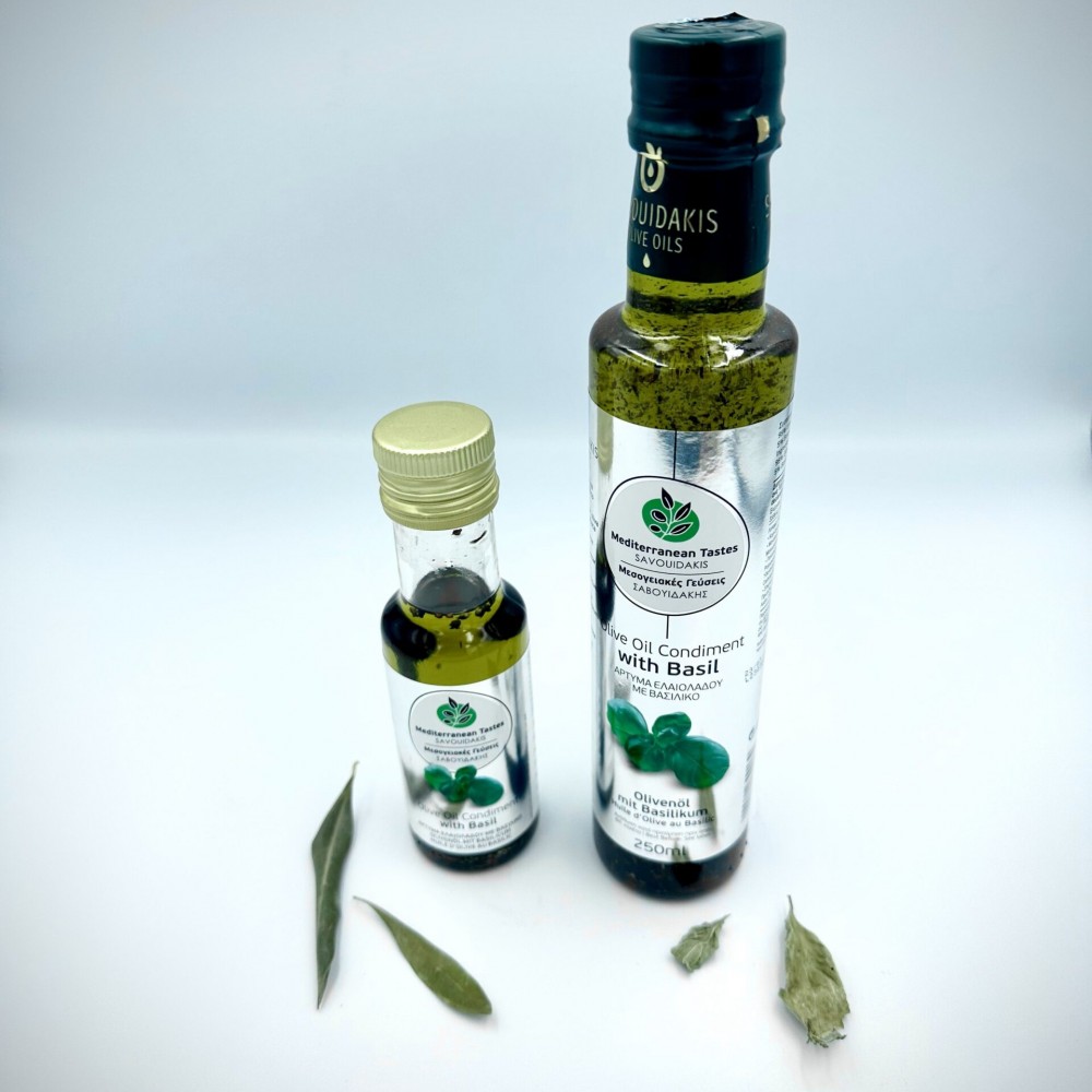 Greek Olive Oil Condiment With Basil - Superior Quality Olive Oil Condiment