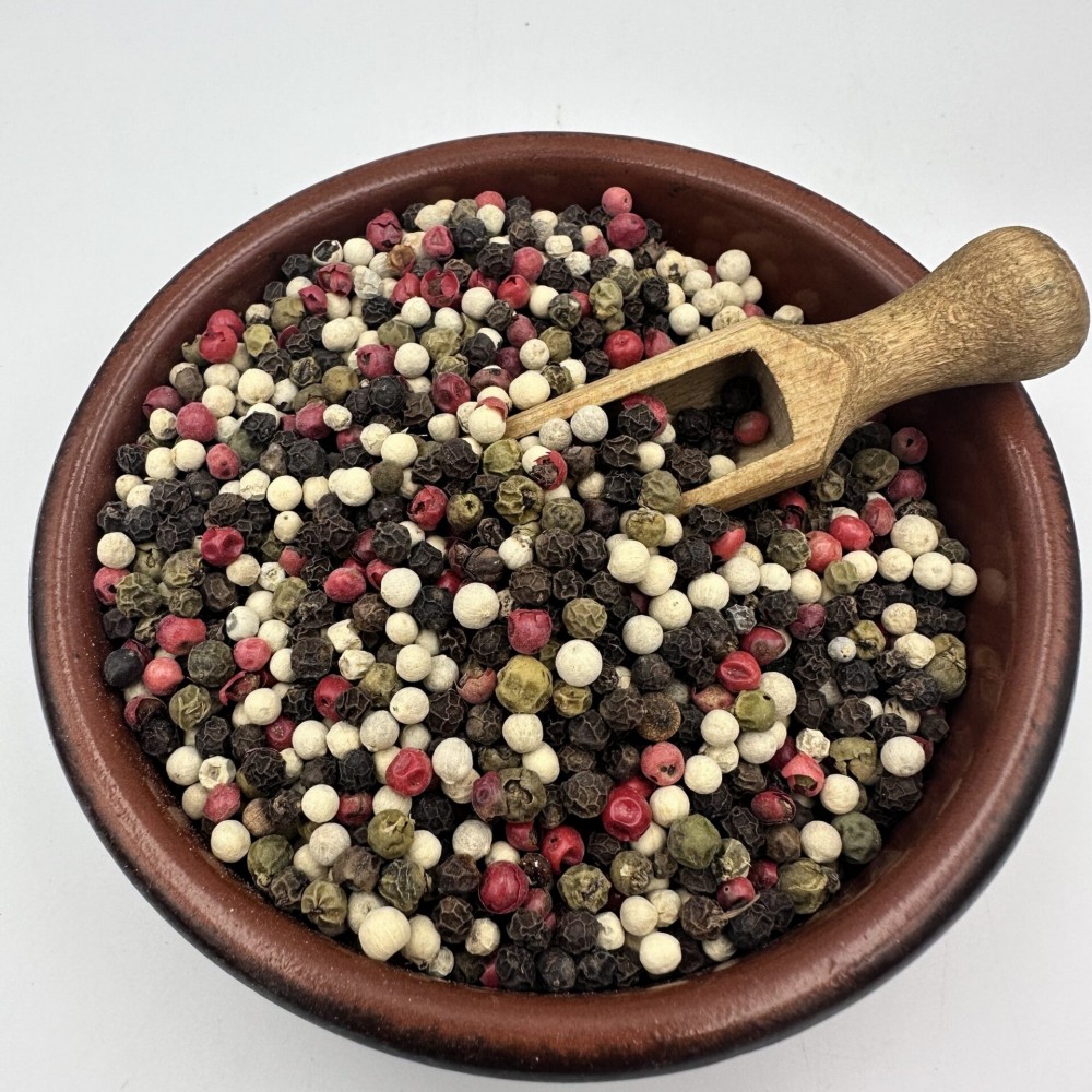 100%  Whole Peppers Mixed - 4 Whole Peppercorns White-Black-Pink-Green - Superior Quality Spices